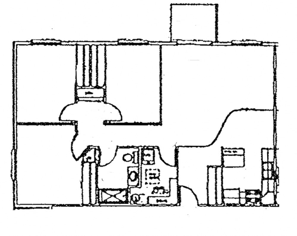 Floor plan for 3 beds, 1 bath, 1170 sqft